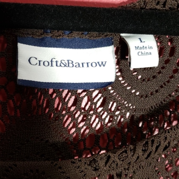 Chocolate Swimsuit Coverup Croft & Barrow Large - Picture 4 of 6